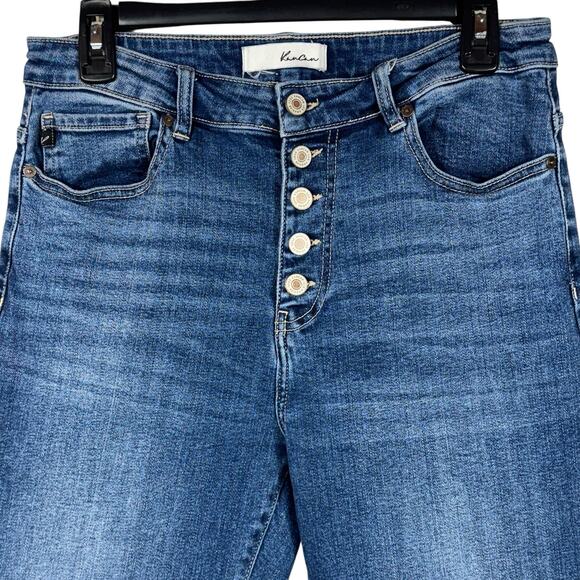 Kancan SZ 9/28 Jeans Button-Fly Hi-Rise Stretch Whiskered Pockets Medium Wash - Picture 2 of 10